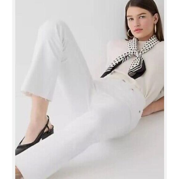 J. Crew Petite Demi 9” Boot Crop Jeans white wash Size 32 - Picture 1 of 6
